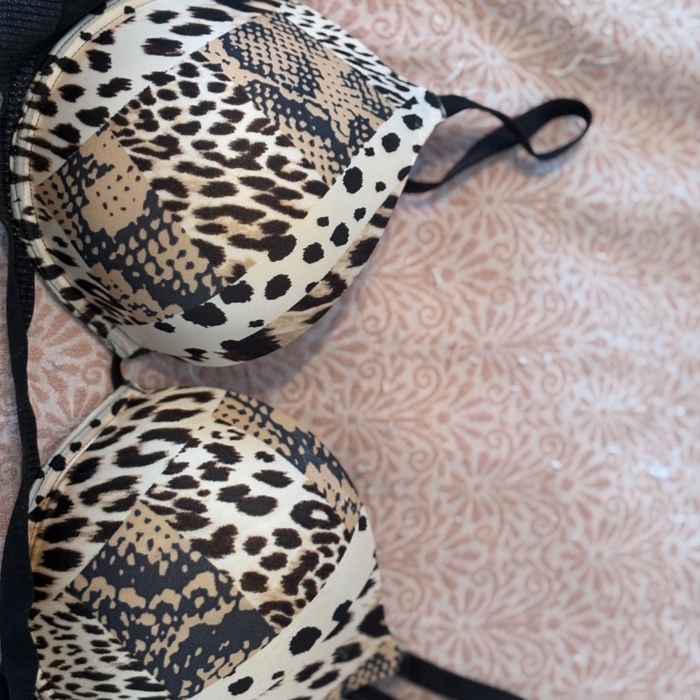 Victoria's Secret Animal Print Bra with Black Accents